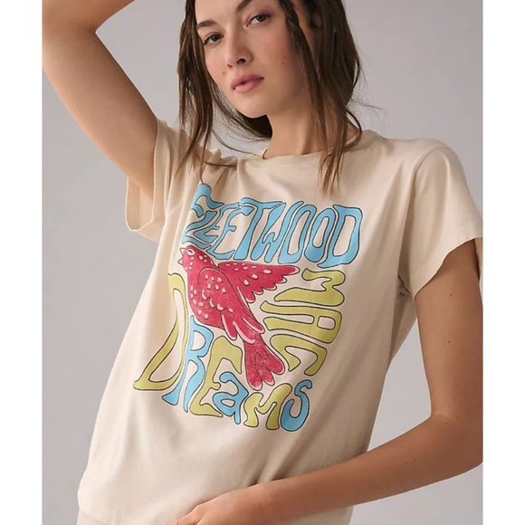 Anthropologie LetLuv Fleetwood Mac Dreams Graphic Tee distressed vintage look M - Picture 2 of 16